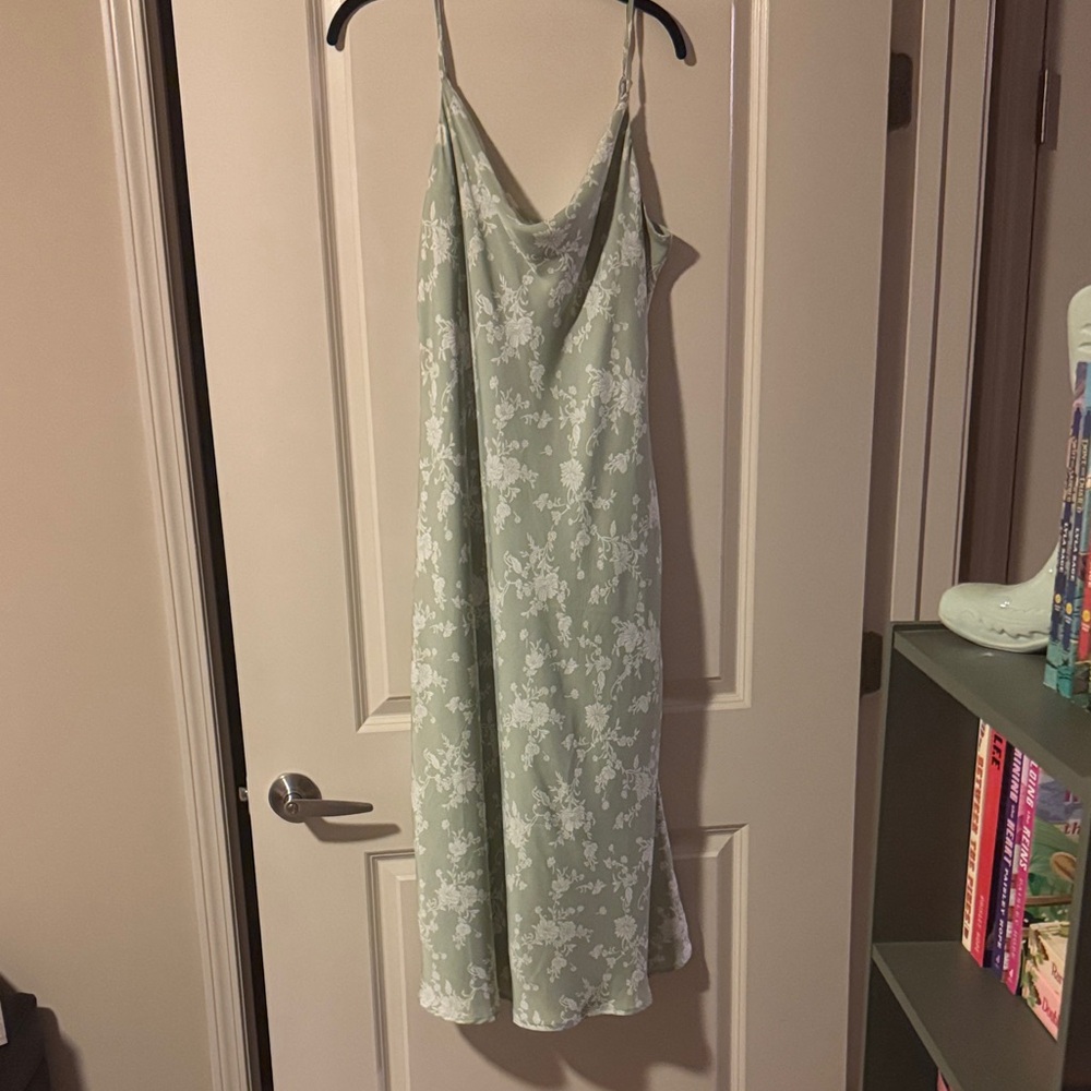 Floral Green Slip Dress